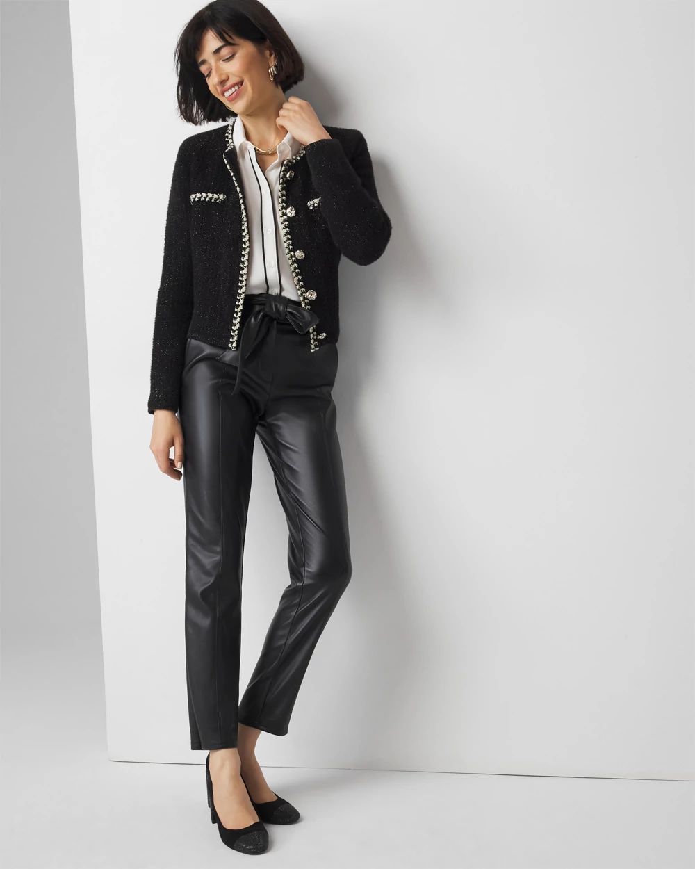 Black and White Tweed Sweater Jacket | White House Black Market
